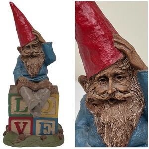 Vintage Tom Clark Spock 1984 Garden Gnome Sitting on LOVE Blocks‎ Figurine #57